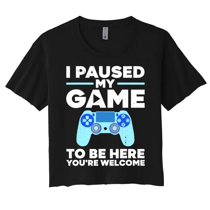 Cool Video Game Art For Wo Video Gamer Gaming Lover Women's Crop Top Tee