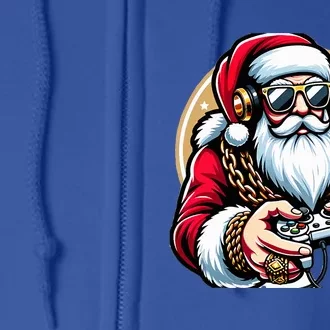 Christmas Video Game Santa Gamer Gaming Xmas Pajamas Full Zip Hoodie