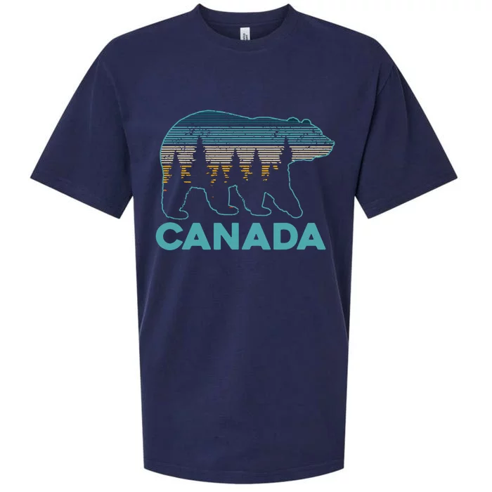 Canada Vintage Grizzly Bear Souvenir Gift Sueded Cloud Jersey T-Shirt