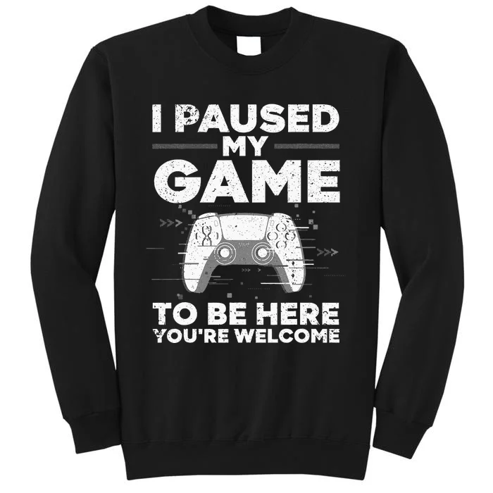 Cool Video Gamer For Men Kids Game Paused Gaming Gamers Tall Sweatshirt