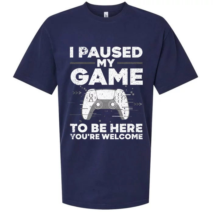 Cool Video Gamer For Men Kids Game Paused Gaming Gamers Sueded Cloud Jersey T-Shirt