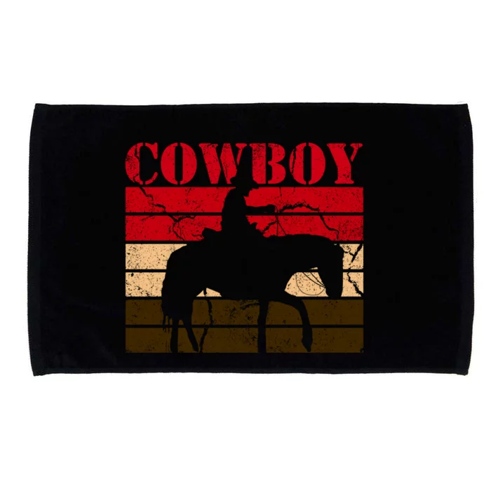 Cow Vintage Horse Silhouette Retro Tee Nimal Lovers Gift Microfiber Hand Towel