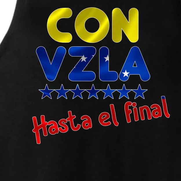 Con Venezuela Hasta El Final Ladies Tri-Blend Wicking Tank