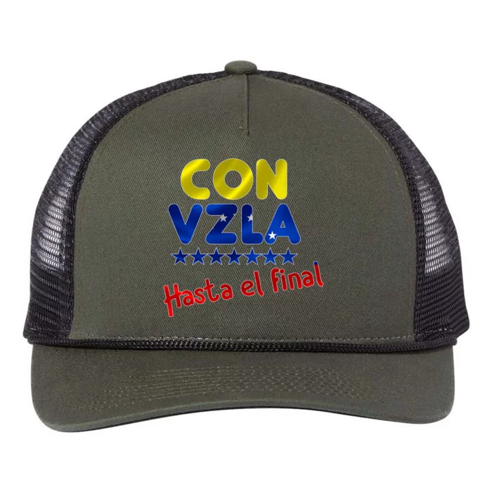 Con Venezuela Hasta El Final Retro Rope Trucker Hat Cap