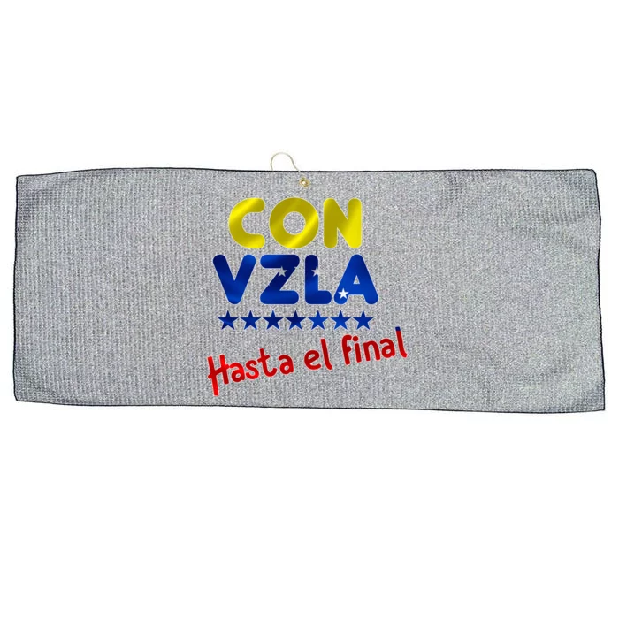 Con Venezuela Hasta El Final Large Microfiber Waffle Golf Towel