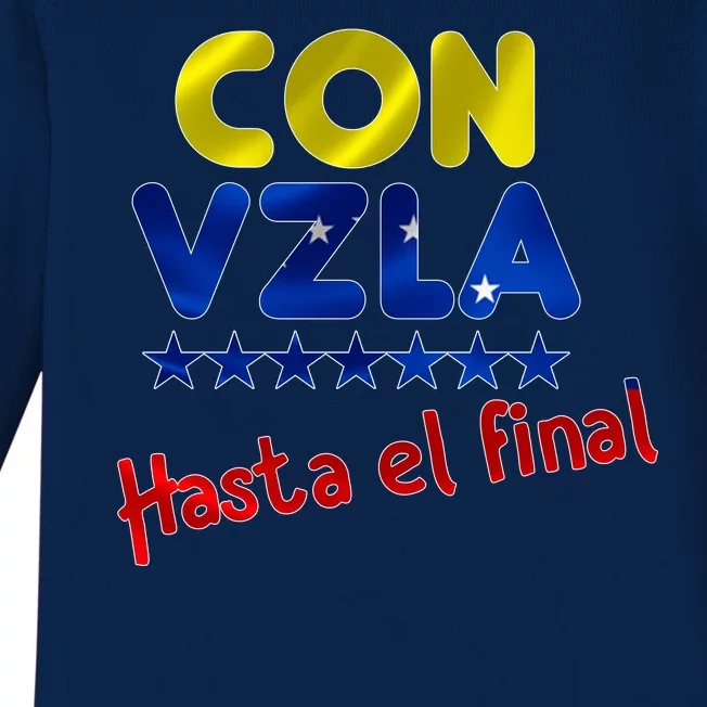 Con Venezuela Hasta El Final Baby Long Sleeve Bodysuit