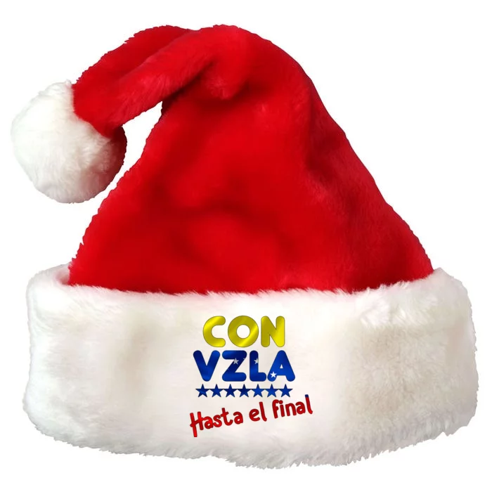 Con Venezuela Hasta El Final Premium Christmas Santa Hat