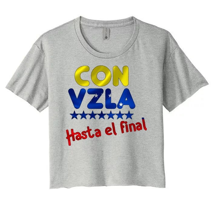 Con Venezuela Hasta El Final Women's Crop Top Tee