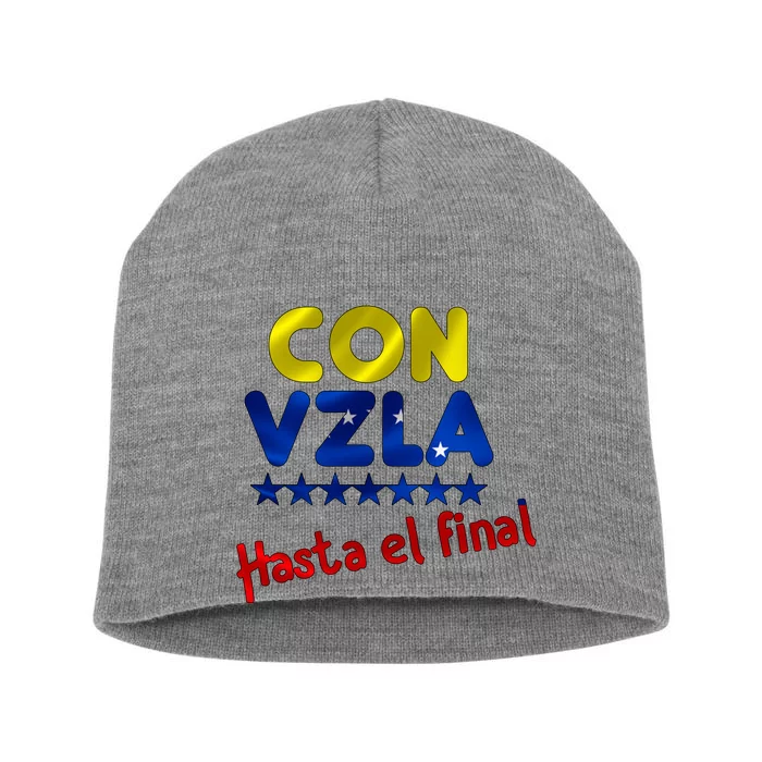 Con Venezuela Hasta El Final Short Acrylic Beanie