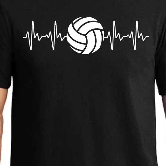 Cool Volleyball Heartbeat Design Volleyball Coach Pajama Set