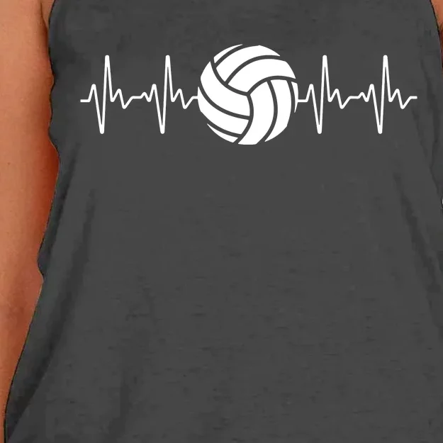 Cool Volleyball Heartbeat Design Volleyball Coach Women's Knotted Racerback Tank