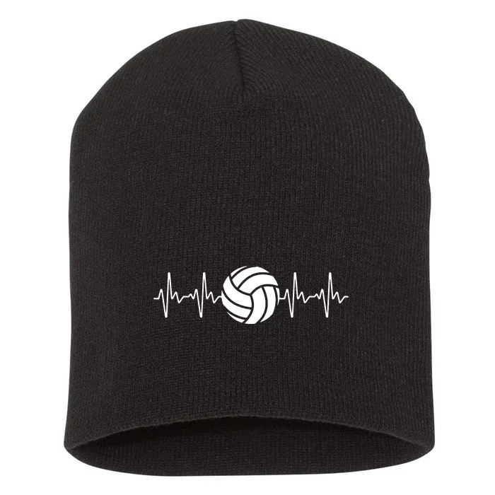 Cool Volleyball Heartbeat Design Volleyball Coach Short Acrylic Beanie