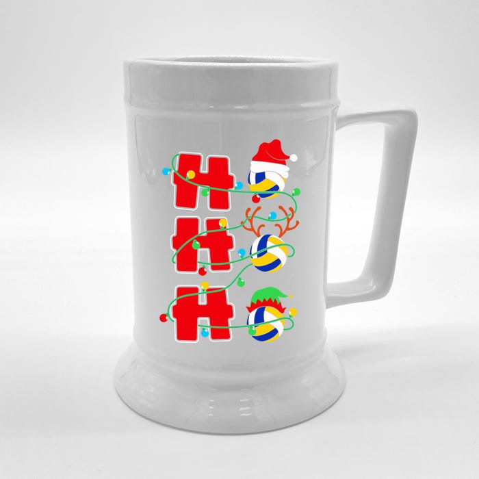 Christmas Volleyball Ho Ho Ho Xmas Sports Gift Front & Back Beer Stein