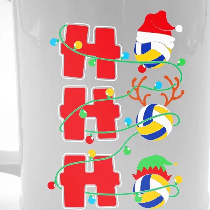 Christmas Volleyball Ho Ho Ho Xmas Sports Gift Front & Back Beer Stein