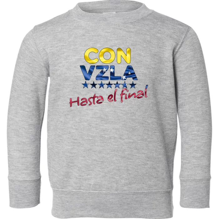 Con Venezuela Hasta El Final Maria Corina Machado Edmundo Toddler Sweatshirt