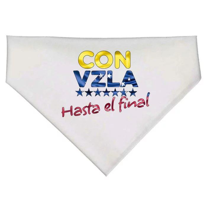 Con Venezuela Hasta El Final Maria Corina Machado Edmundo USA-Made Doggie Bandana