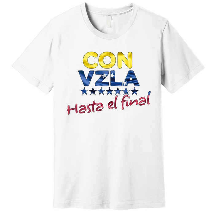 Con Venezuela Hasta El Final Maria Corina Machado Edmundo Premium T-Shirt