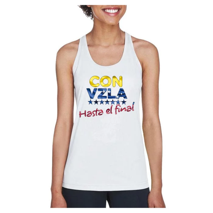 Con Venezuela Hasta El Final Maria Corina Machado Edmundo Women's Racerback Tank