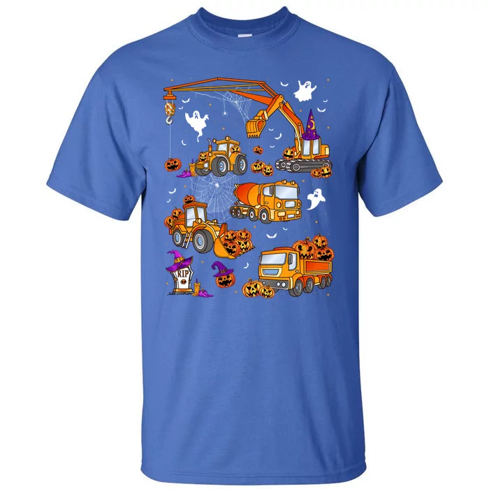 Construction Vehicle Halloween Crane Truck Pumpkin Gift Tall T-Shirt