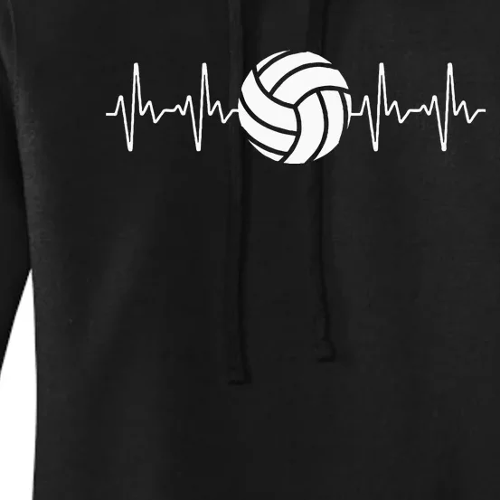 Cool Volleyball Heartbeat Design Volleyball Coach Women's Pullover Hoodie