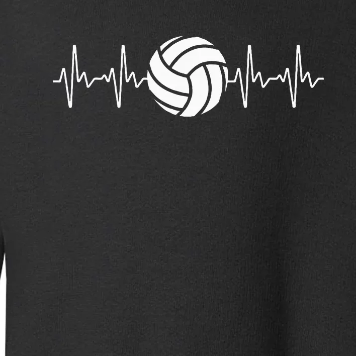 Cool Volleyball Heartbeat Design Volleyball Coach Toddler Sweatshirt