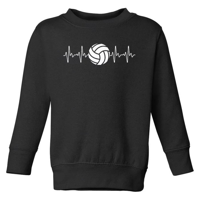 Cool Volleyball Heartbeat Design Volleyball Coach Toddler Sweatshirt