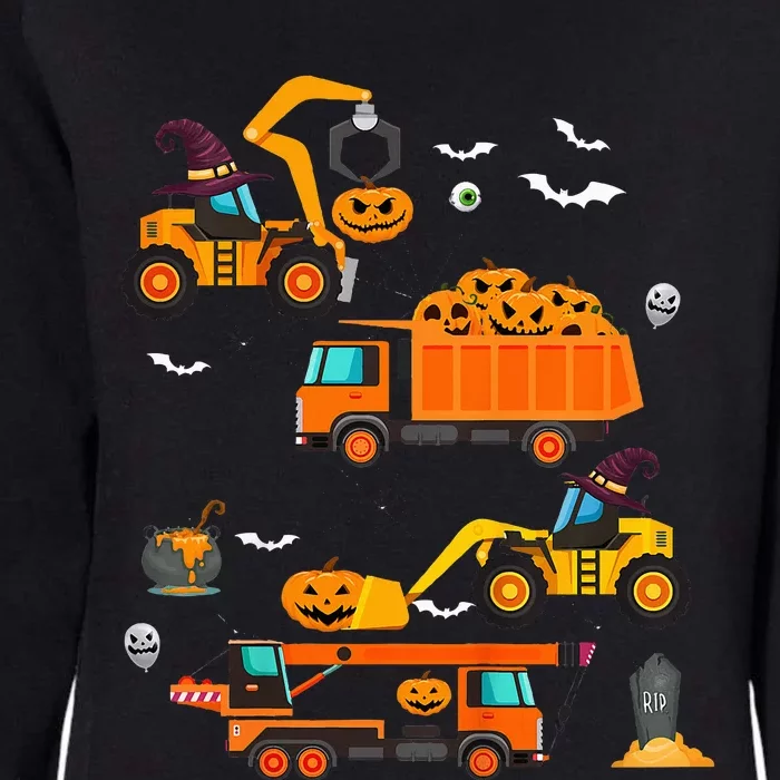 Construction Vehicle Halloween Crane Truck Pumpkin Womens California Wash Sweatshirt