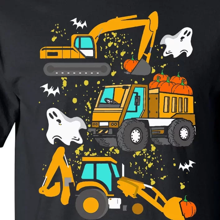 Construction Vehicle Halloween Crane Truck Pumpkin Tall T-Shirt