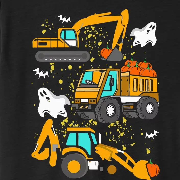 Construction Vehicle Halloween Crane Truck Pumpkin ChromaSoft Performance T-Shirt