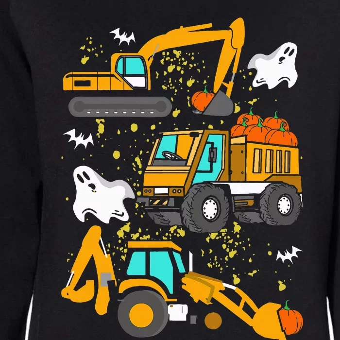 Construction Vehicle Halloween Crane Truck Pumpkin Womens California Wash Sweatshirt