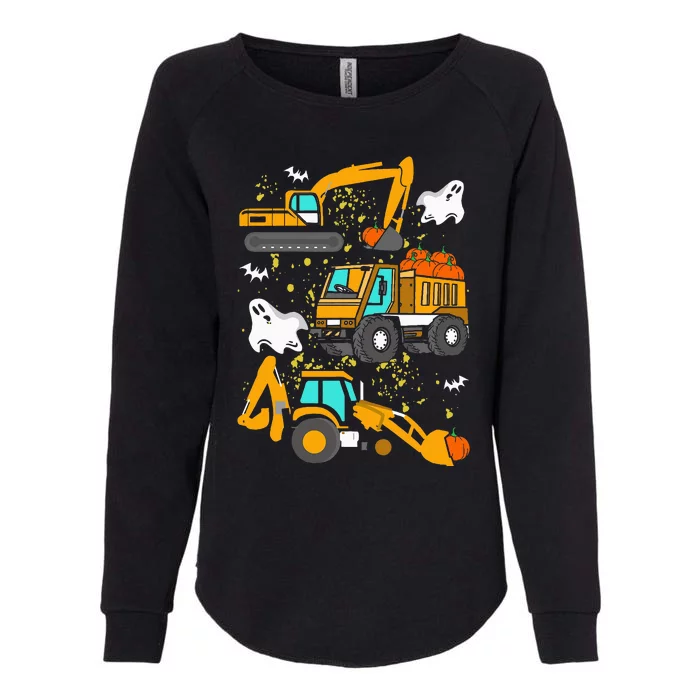 Construction Vehicle Halloween Crane Truck Pumpkin Womens California Wash Sweatshirt