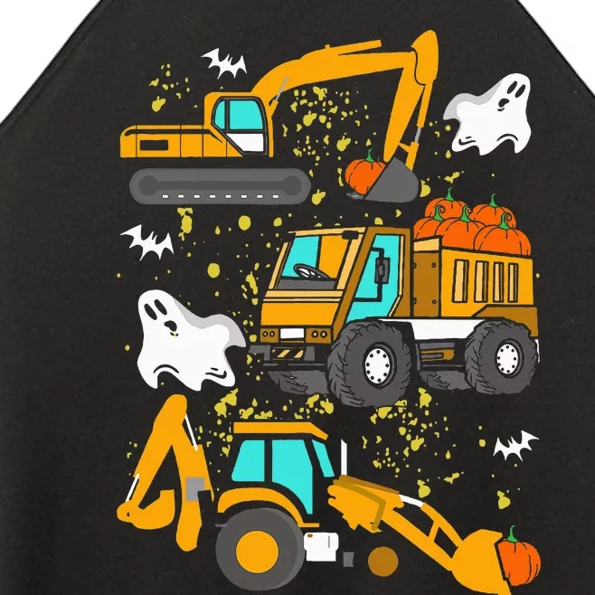 Construction Vehicle Halloween Crane Truck Pumpkin Women’s Perfect Tri Rocker Tank