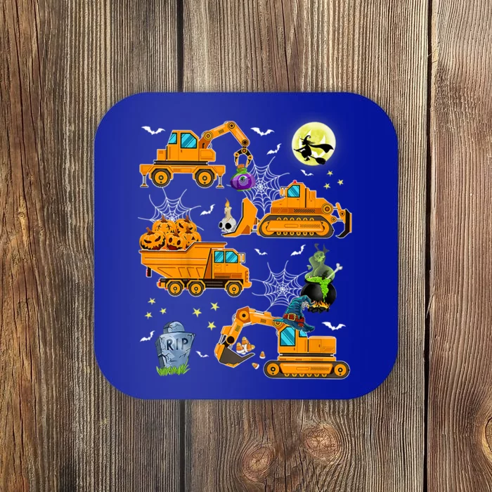 Construction Vehicle Halloween Crane Truck Pumpkin Boys Coaster