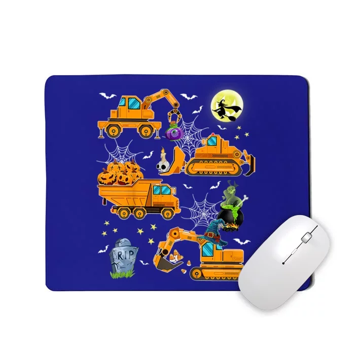 Construction Vehicle Halloween Crane Truck Pumpkin Boys Mousepad