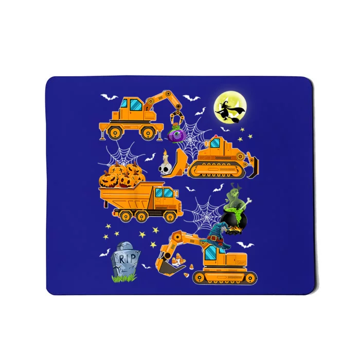 Construction Vehicle Halloween Crane Truck Pumpkin Boys Mousepad