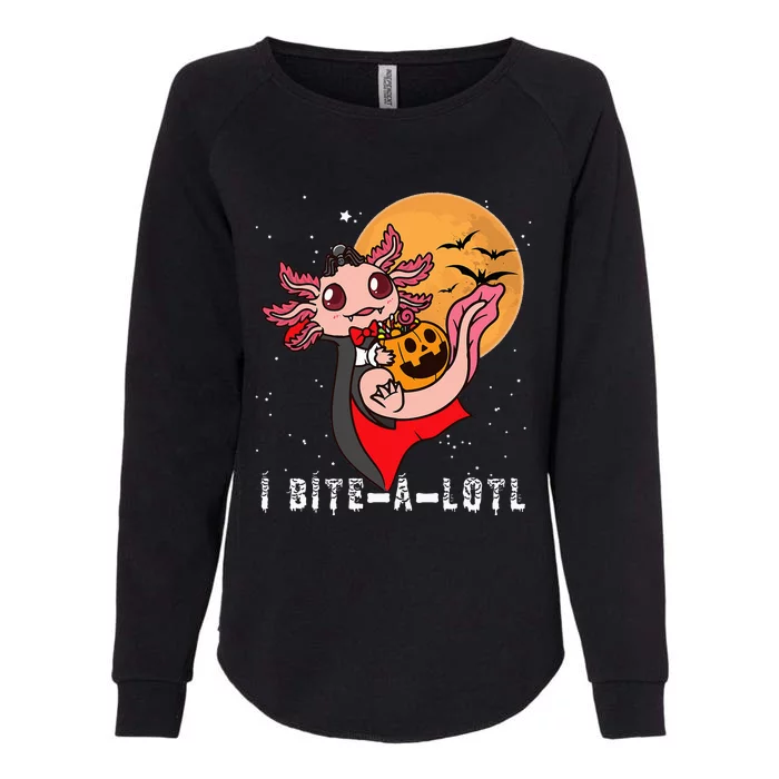 Cute Vampire I Bite ALotl Halloween Axolotl Womens California Wash Sweatshirt