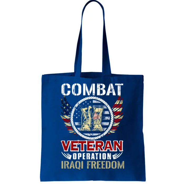 Combat Veteran Iraqi Freedom American Military Gift Tote Bag