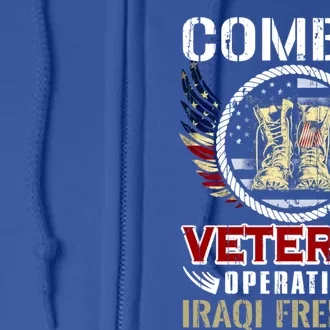 Combat Veteran Iraqi Freedom American Military Gift Full Zip Hoodie