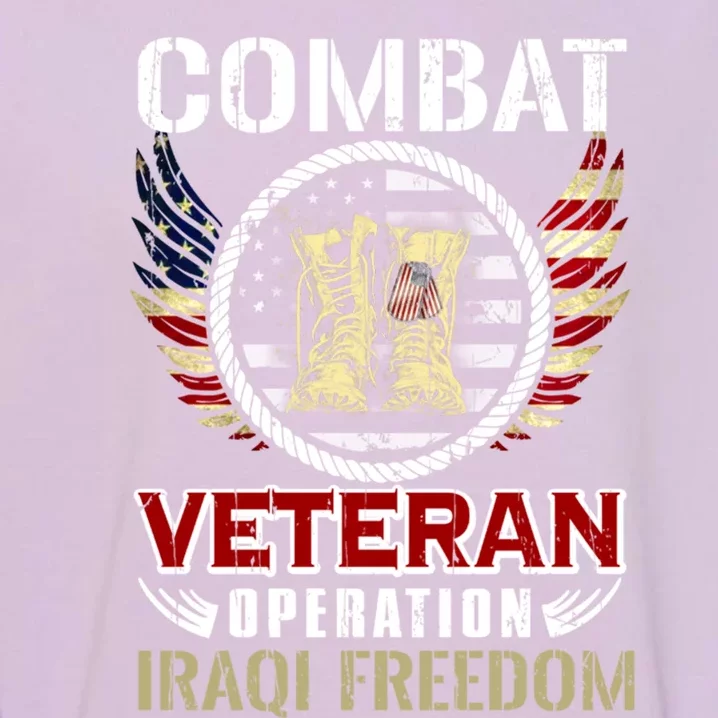 Combat Veteran Iraqi Freedom American Military Gift Garment-Dyed Sweatshirt