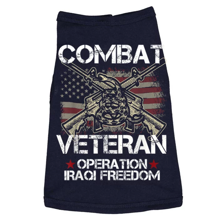 Combat Veteran Iraqi Freedom Military Usa American Flag Gift Doggie Tank