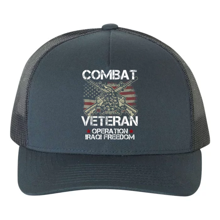 Combat Veteran Iraqi Freedom Military Usa American Flag Gift Yupoong Adult 5-Panel Trucker Hat