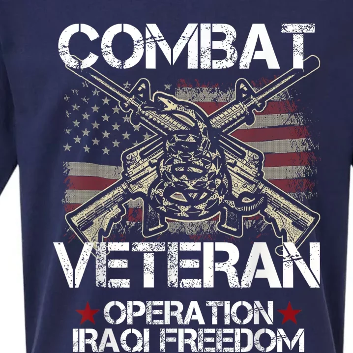 Combat Veteran Iraqi Freedom Military Usa American Flag Gift Sueded Cloud Jersey T-Shirt