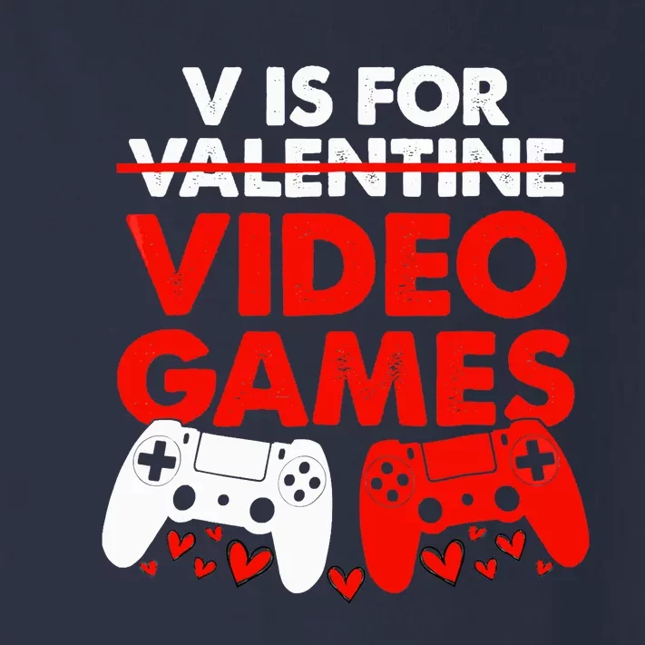 Cute V Is For Video Games Heart Funny Valentines Day Gamer Toddler Long Sleeve Shirt