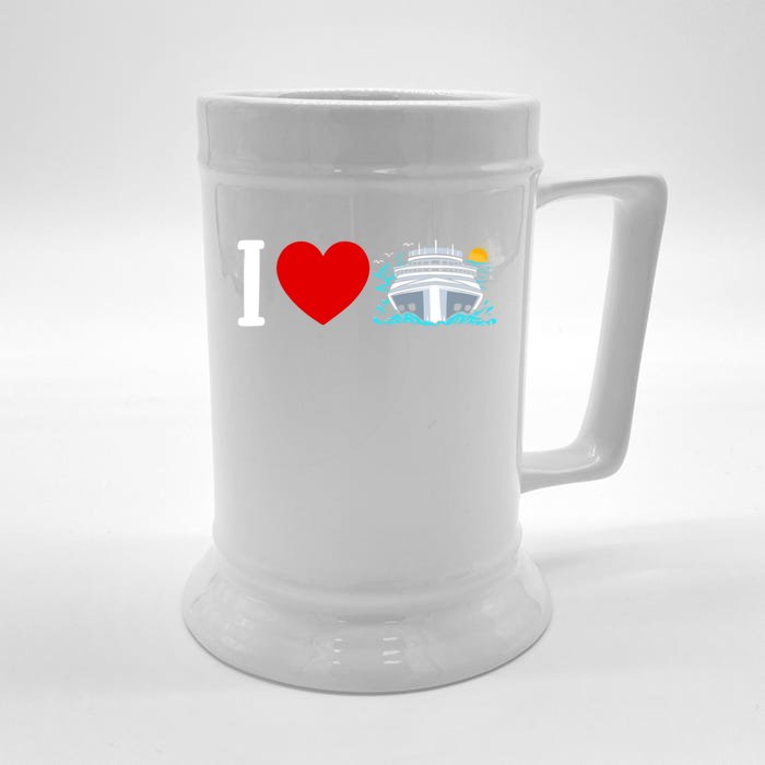 Cruising Vacation I Love Cruise Funny Gift Front & Back Beer Stein