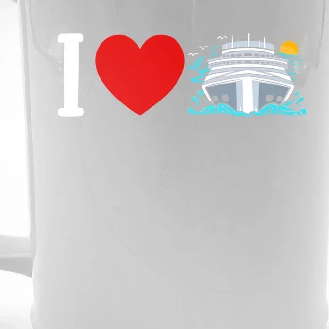 Cruising Vacation I Love Cruise Funny Gift Front & Back Beer Stein