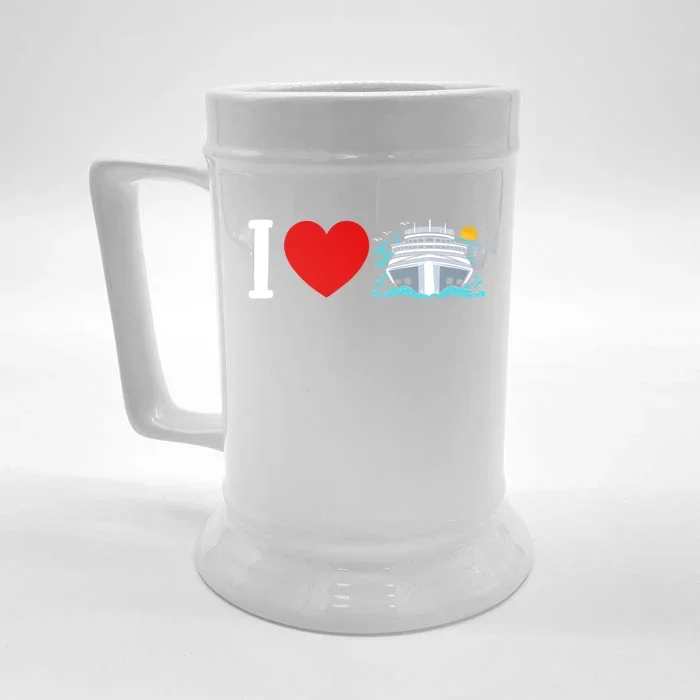 Cruising Vacation I Love Cruise Funny Gift Front & Back Beer Stein