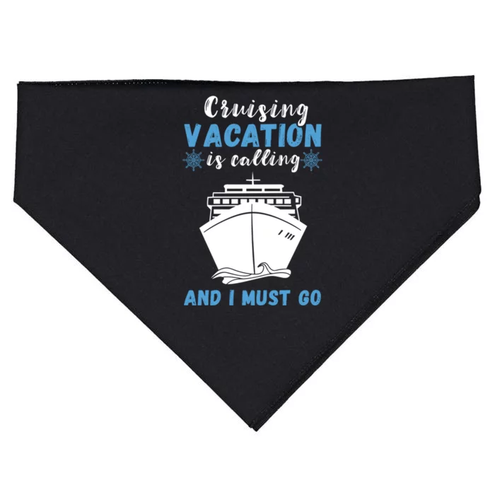 Cruising Vacation Is Calling Cruising Ship Cruise Trip Great Gift USA-Made Doggie Bandana