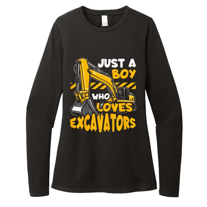 Construction Vehicle Just A Who Loves Excavators Womens CVC Long Sleeve Shirt