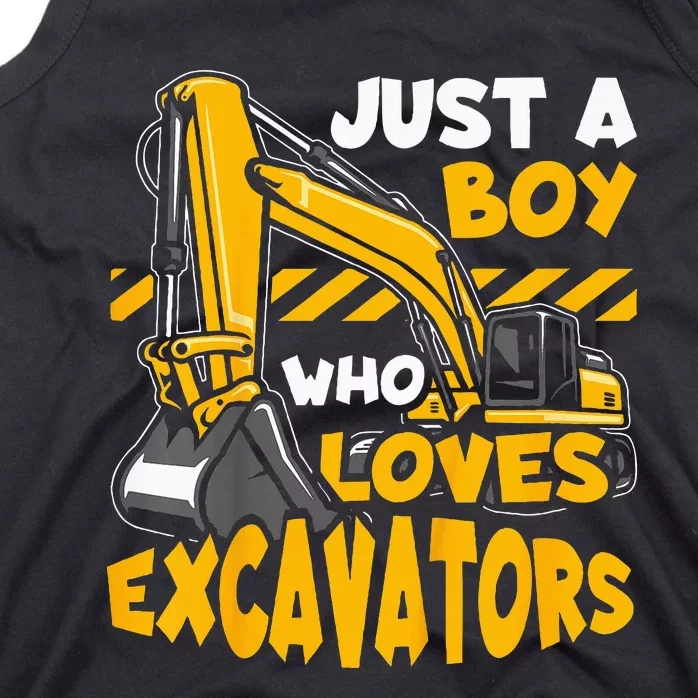 Construction Vehicle Just A Who Loves Excavators Tank Top