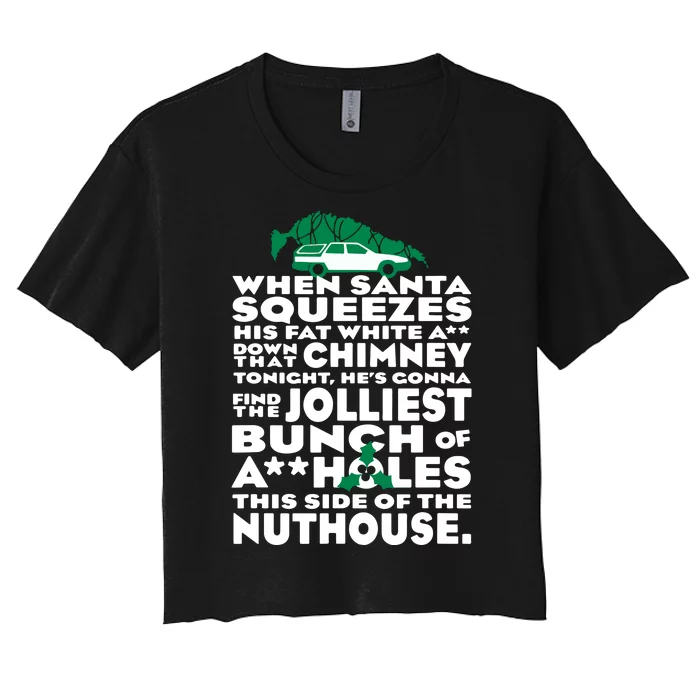 Christmas Vacation Jolliest Bunch Women's Crop Top Tee